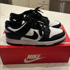 Nike Dunk Low Black and White Sneakers Women’s 9 Men’s 7.5 NEW